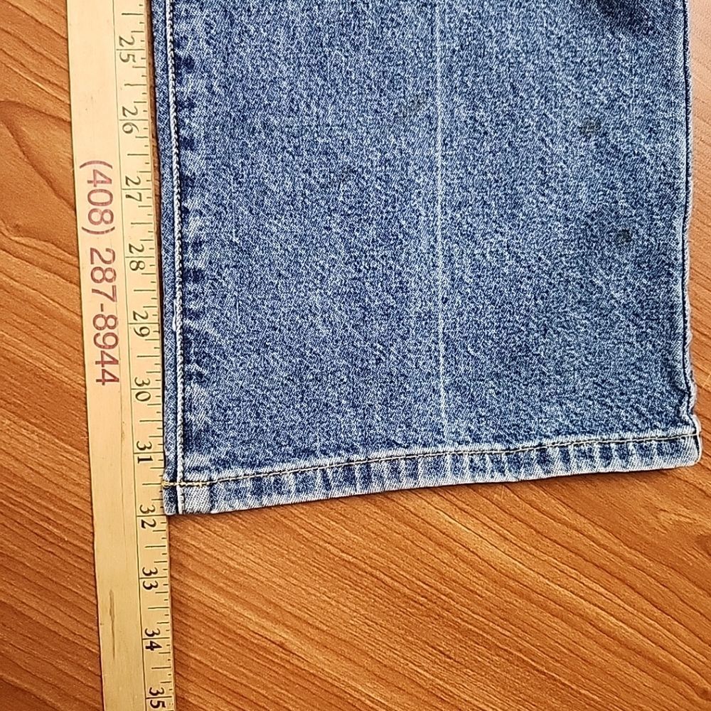 Womyn Made In Hong Kong Jeans Womens 6 Boot Cut Medium Wash Stretch Distressed - Picture 8 of 8